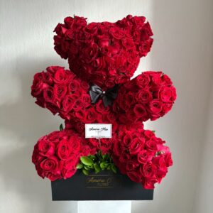 Oso de 450 rosas rojas
