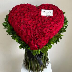 170 rosas en forma de corazón