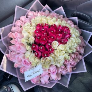 Ramo 150 rosas con corazón