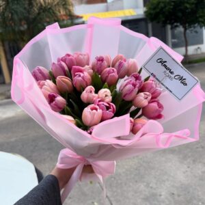 Ramo de 30 tulipanes tonos pastel