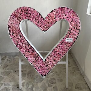 Corazón tripie 300 rosas